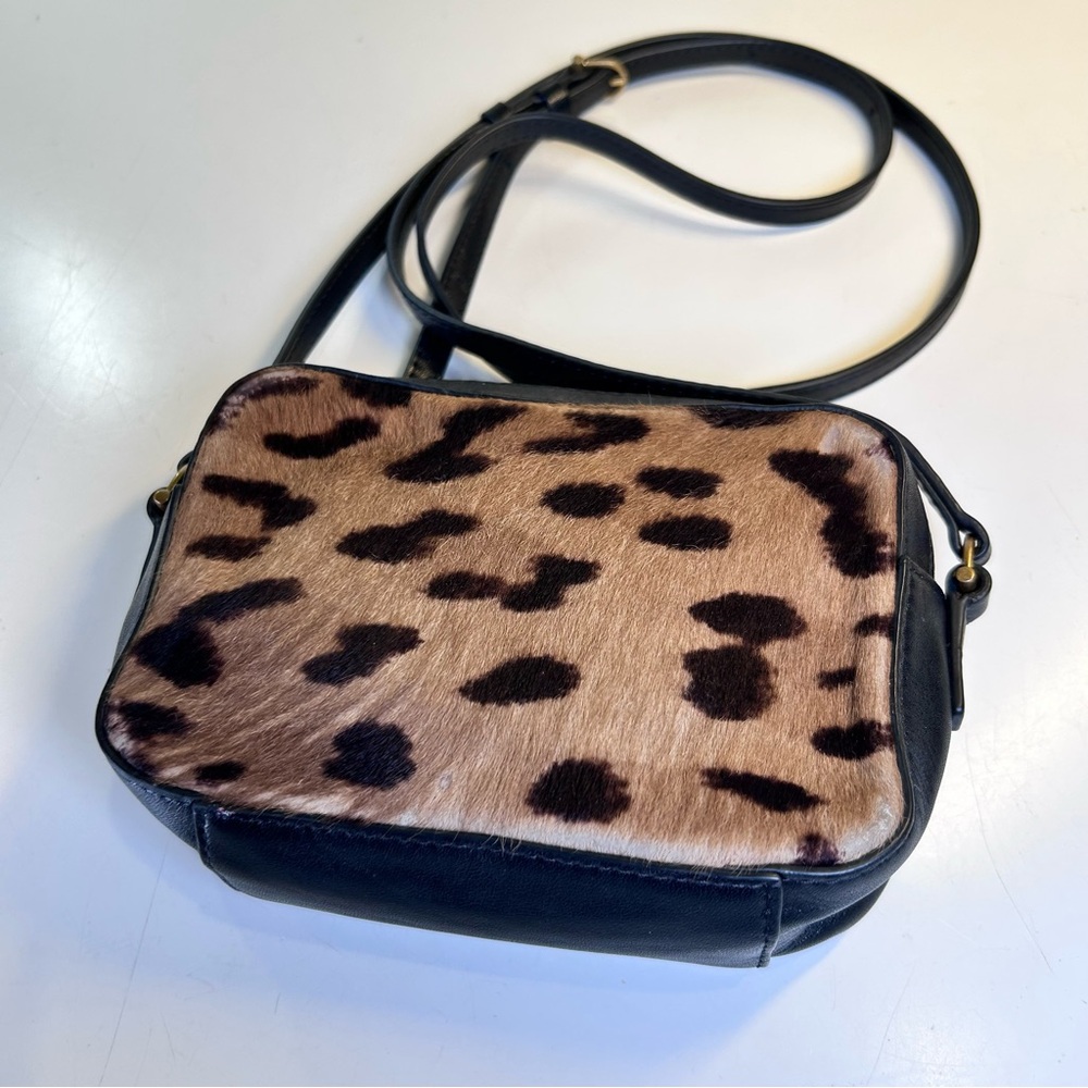 Aritzia Auxiliary Leopard Print Pony Hair Haircalf Crossbody Bag Genuine Leather - Picture 10 of 16